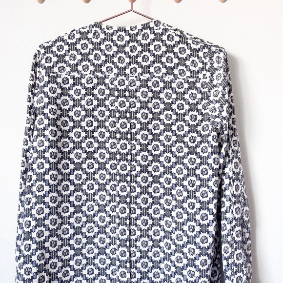 Tory Burch Patterned Long Sleeve Shirt Dress - Picture 9 of 11